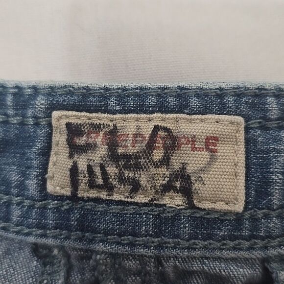 FREE PEOPLE Y2K Denim Button-Front Skirt Size 1 - Picture 6 of 7